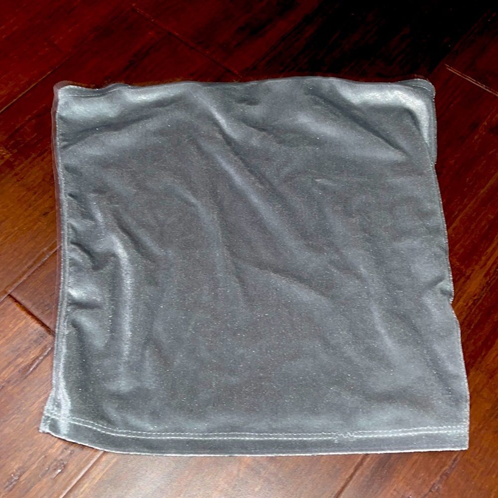 Sparkly silver velvet tube top